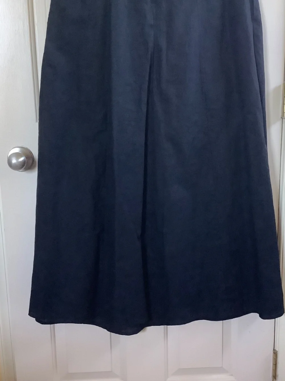 Abercrombie & Fitch Linen Blend Maxi Dress Detachable Straps & Pockets Black SZL